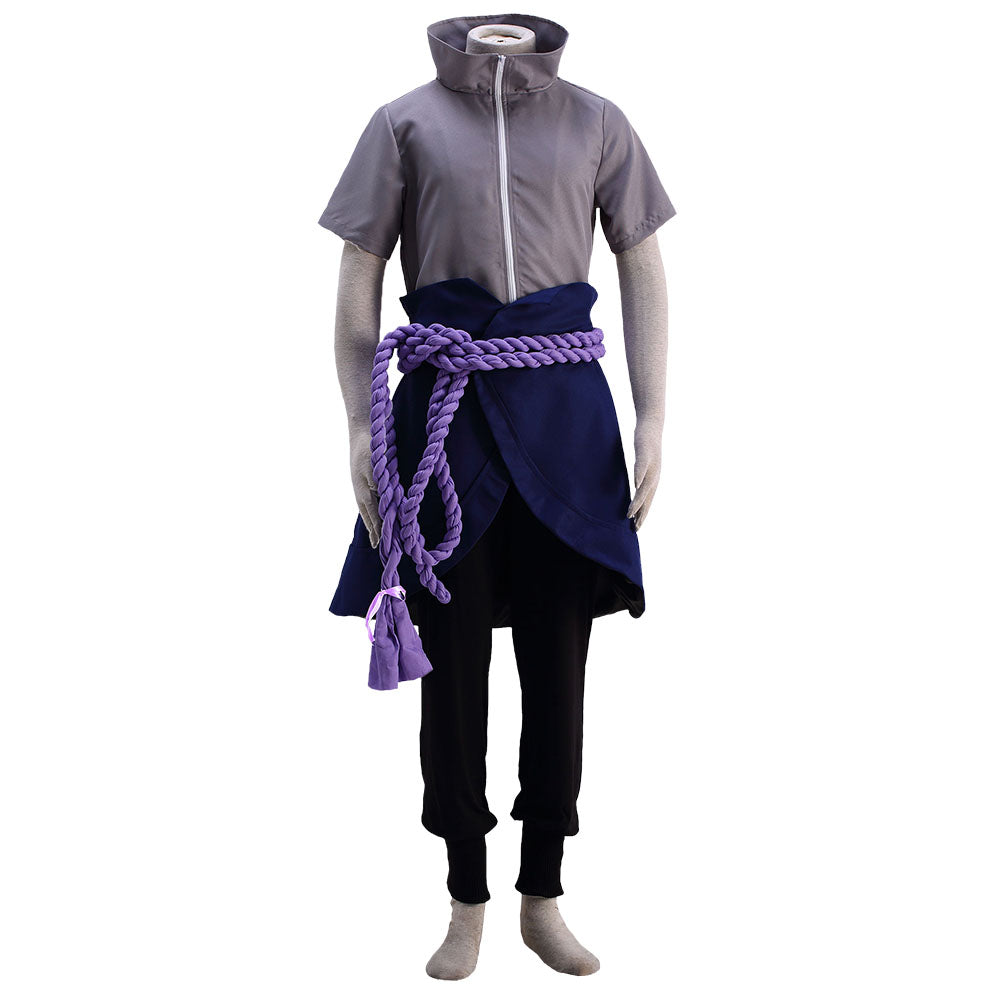 Naruto Shippuden Costume Uchiha Sasuke Cosplay full Outfit for Men and Kids