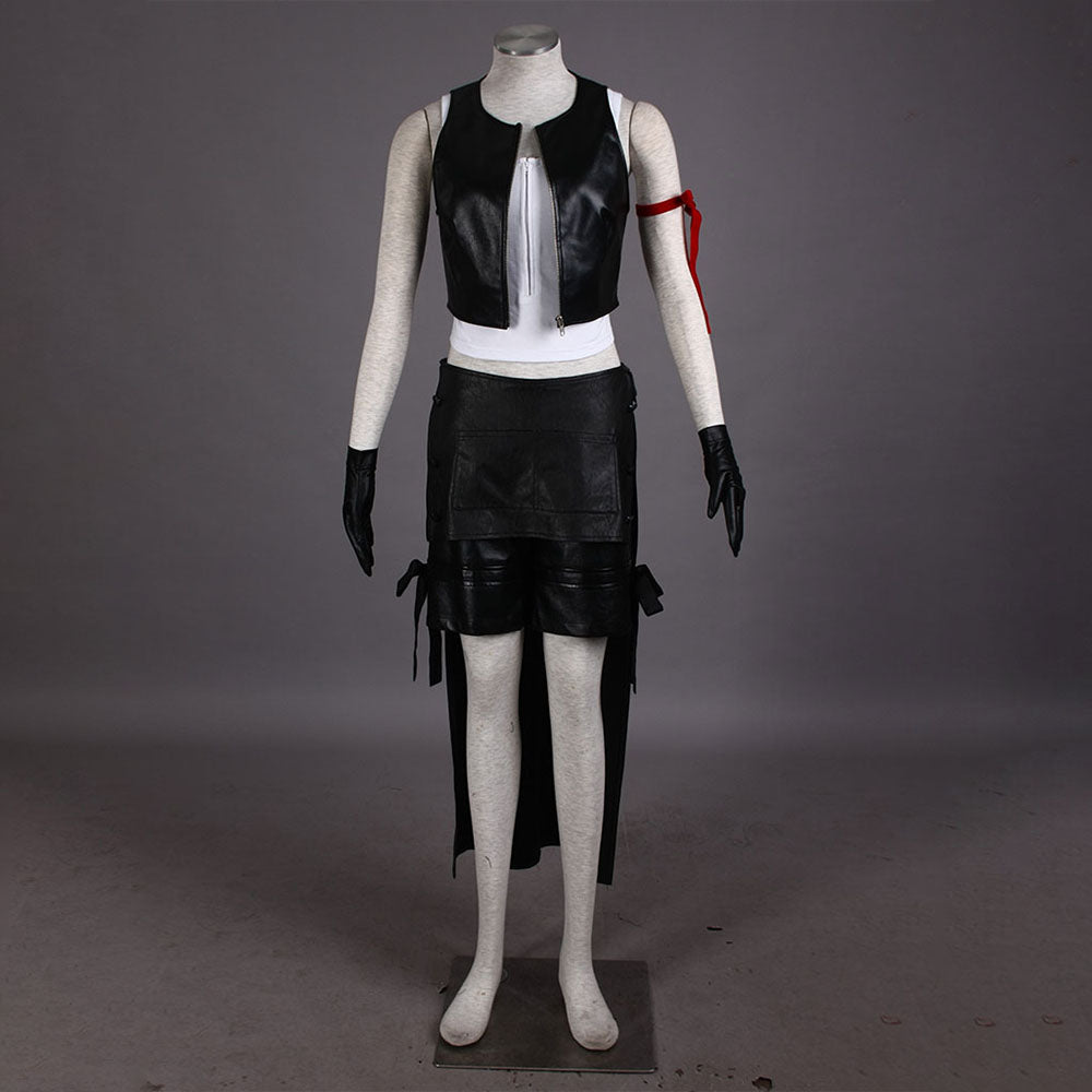 Final Fantasy 7 Costume Tifa Lockhart Cosplay Black Full Outfit for Women and Kids