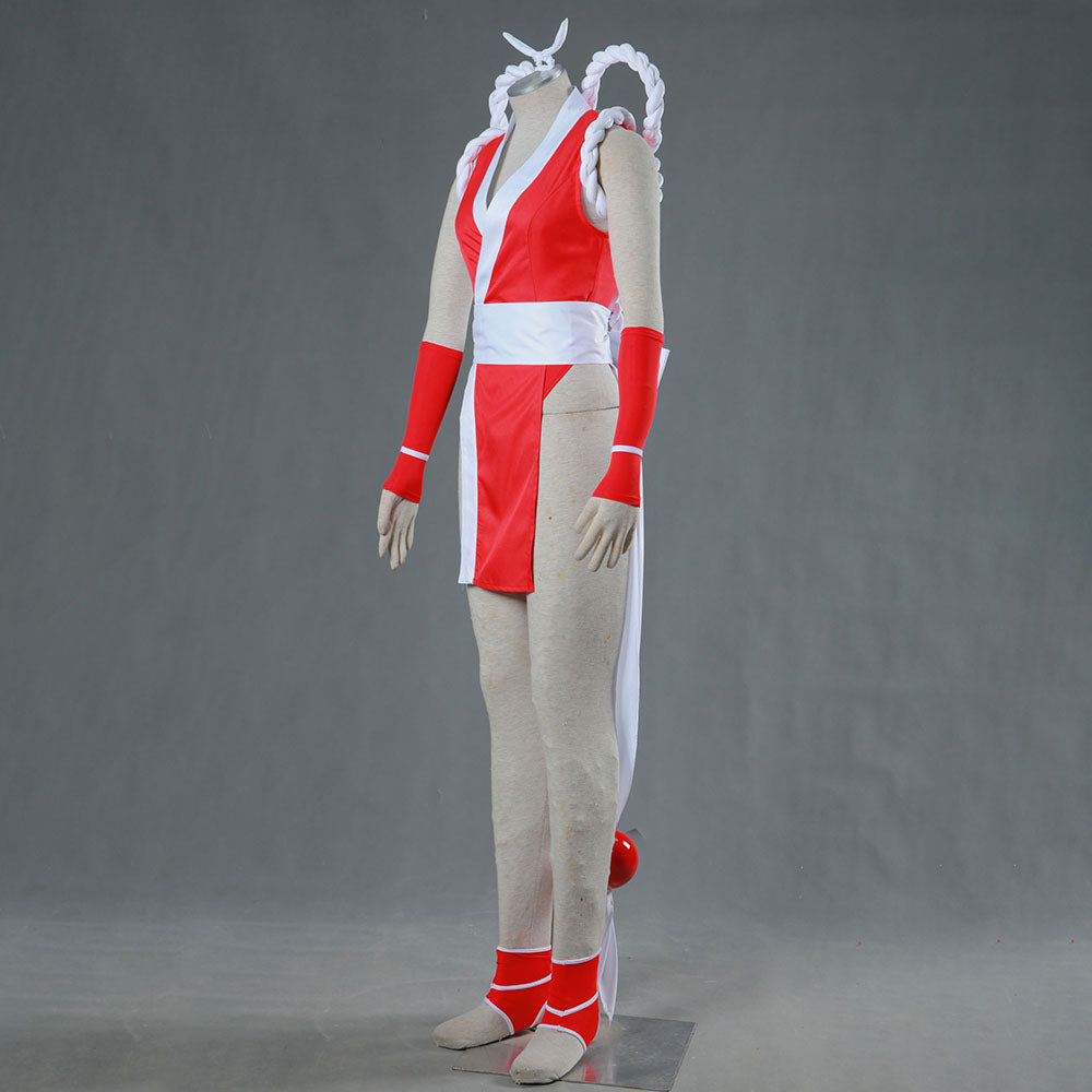 King of Fighters Costume Mai Shiranui Red Suit Cosplay full Outfit for Women and Kids