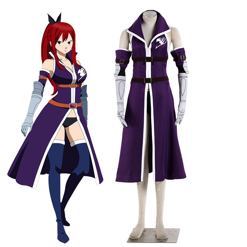 Fairy Tail Costume Grand Magic Games Erza Scarlet Cosplay Full Outfit for Women and Kids