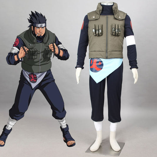Naruto Shippuden Costume Sarutobi Asuma Cosplay full Outfit for Men and Kids
