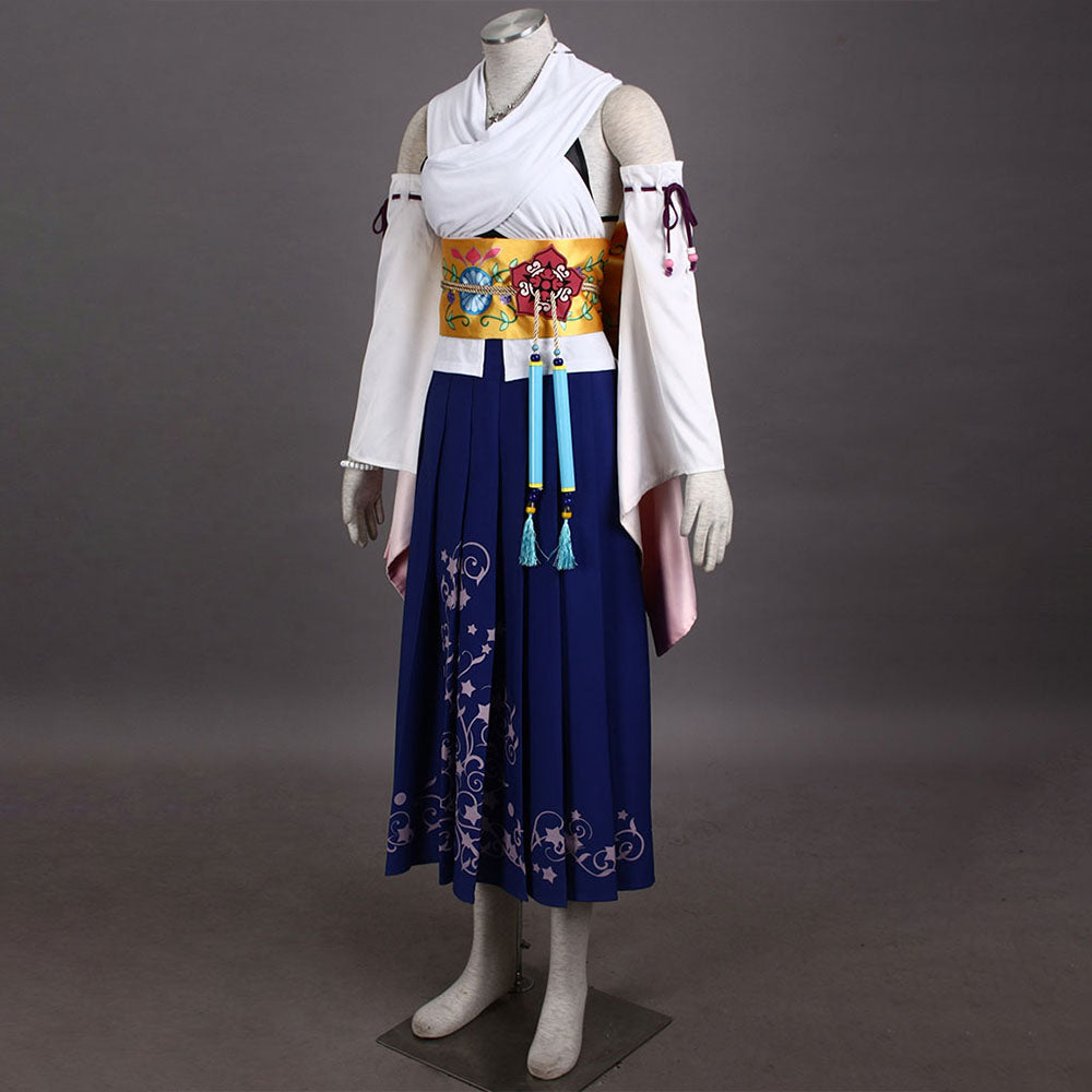 Final Fantasy X 10 Costume Yuna Cosplay Full Outfit for Women and Kids