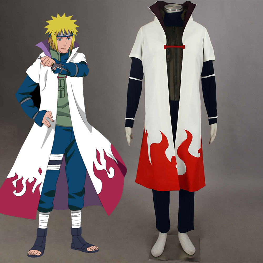 Naruto Shippuden Costume 4th Hokage Namikaze Minato Cosplay full Outfit for Men and Kids