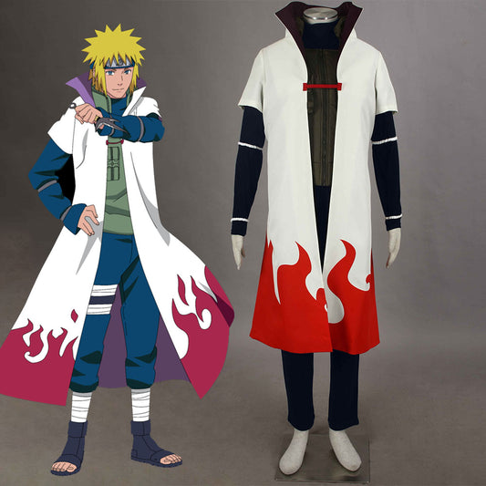 Naruto Shippuden Costume 4th Hokage Namikaze Minato Cosplay full Outfit for Men and Kids