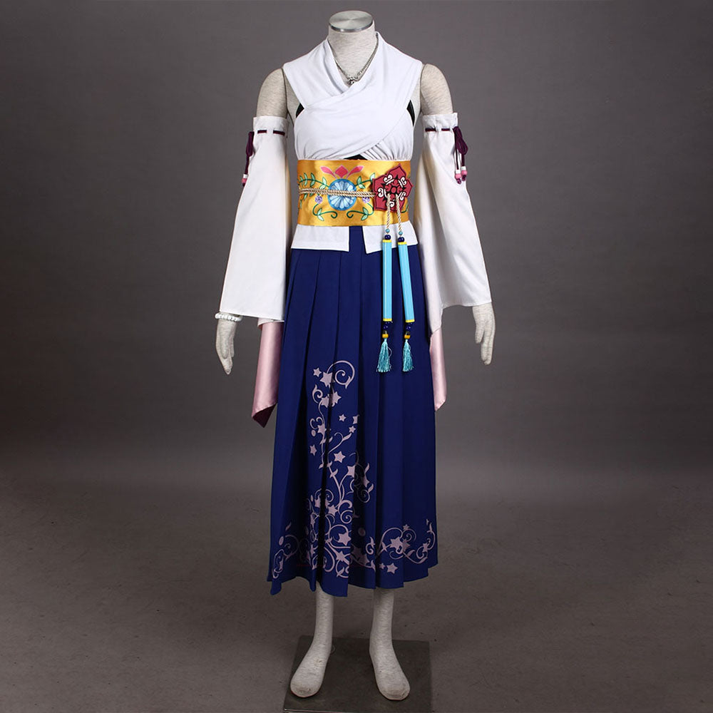 Final Fantasy X 10 Costume Yuna Cosplay Full Outfit for Women and Kids