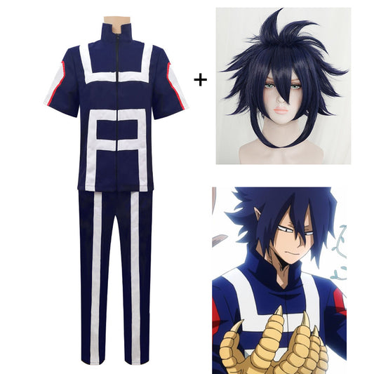 Anime My Hero Academia Costume Big 3 Amaki Amajiki Training/Gym Cosplay Outfit with Wig