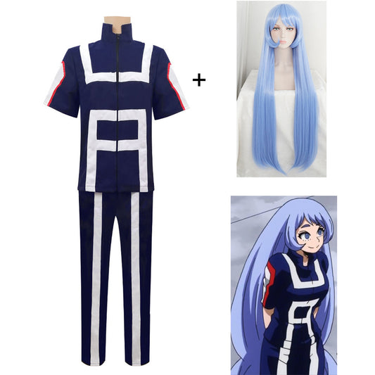 Anime My Hero Academia Costume Big 3 Hado Nejire Training/Gym Cosplay Outfit with Wig