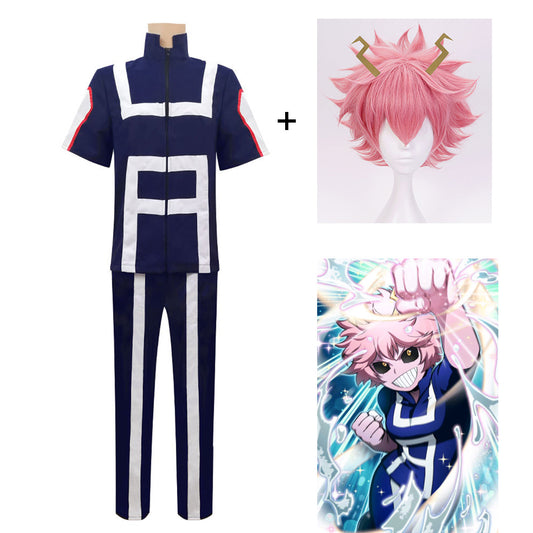 Anime My Hero Academia Costume Ashido Mina Training/Gym Cosplay Outfit with Wig