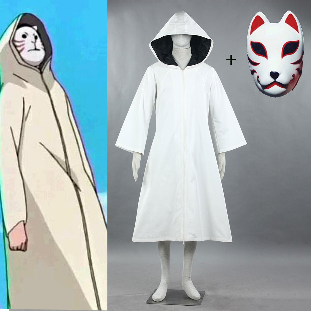 Naruto Shippuden Costume Anbu Cosplay Cloak With Mask for Men and Kids