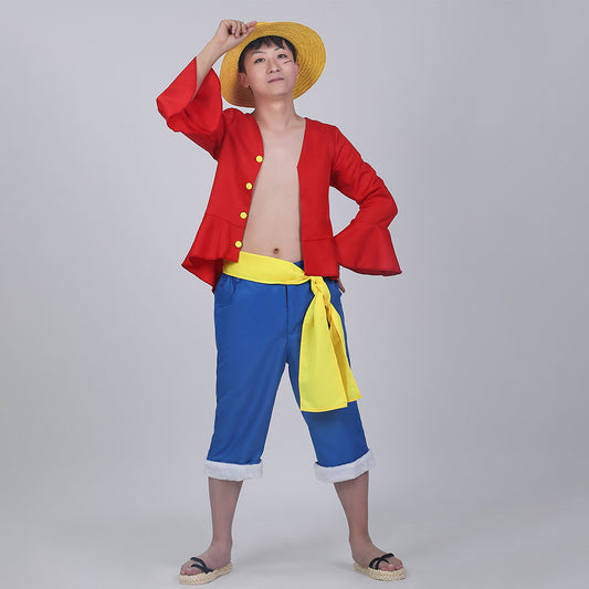 For Mens One Pieces Monkey D Luffy Cosplay Set With Hat