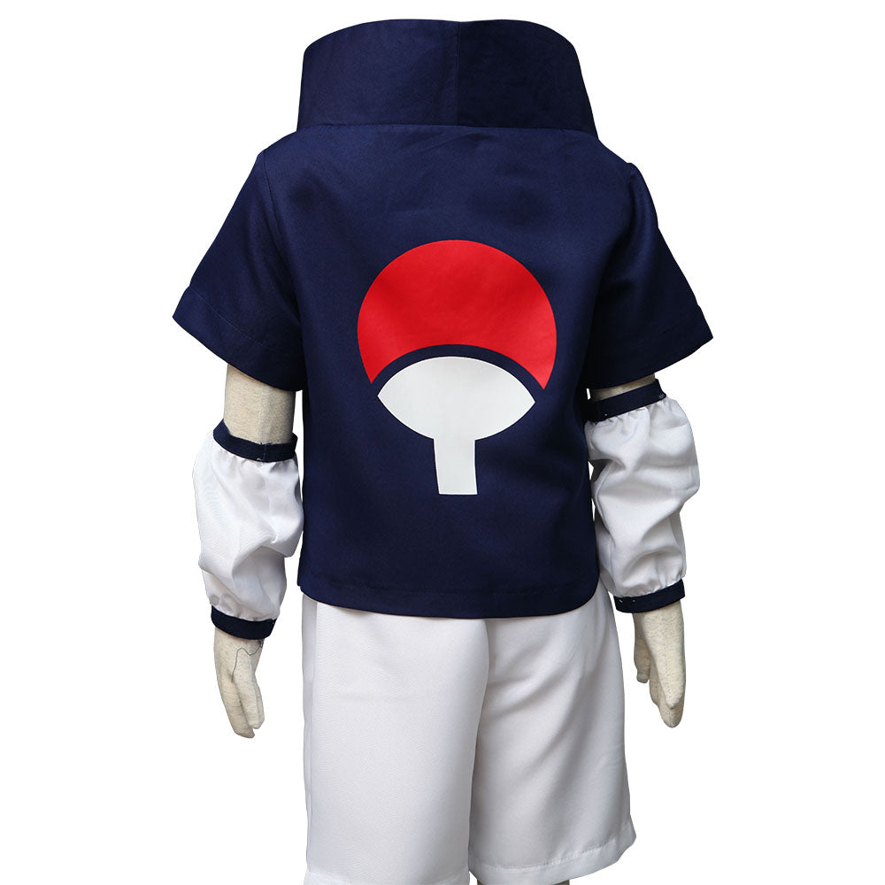Naruto Costume Childhood Uchiha Sasuke Cosplay full Outfit for Men and Kids
