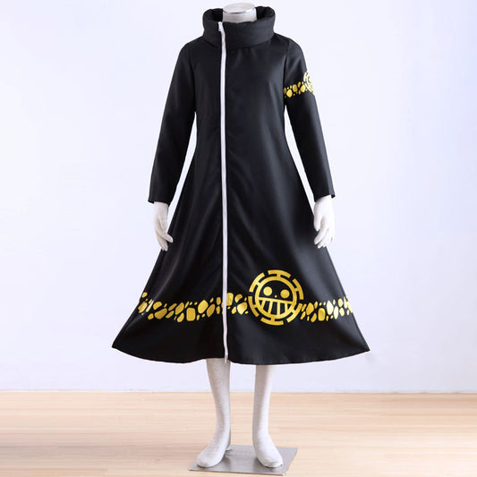 Anime One Piece Costume Trafalgar Law Cosplay Robe Cloak with Hat for Men