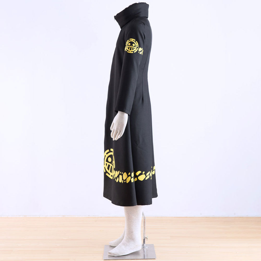 Anime One Piece Costume Trafalgar Law Cosplay Robe Cloak with Hat for Men