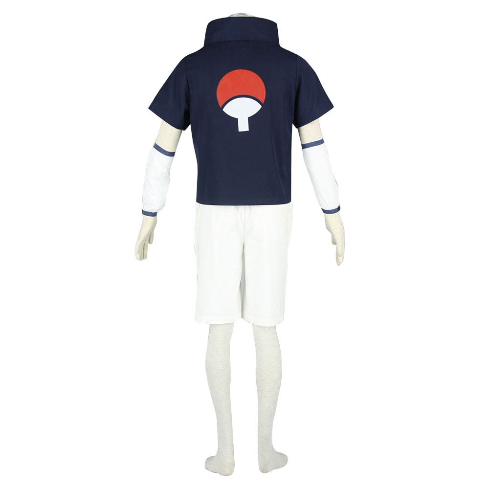 Men and Kids Naruto Costume Childhood Uchiha Sasuke Cosplay full Outfit