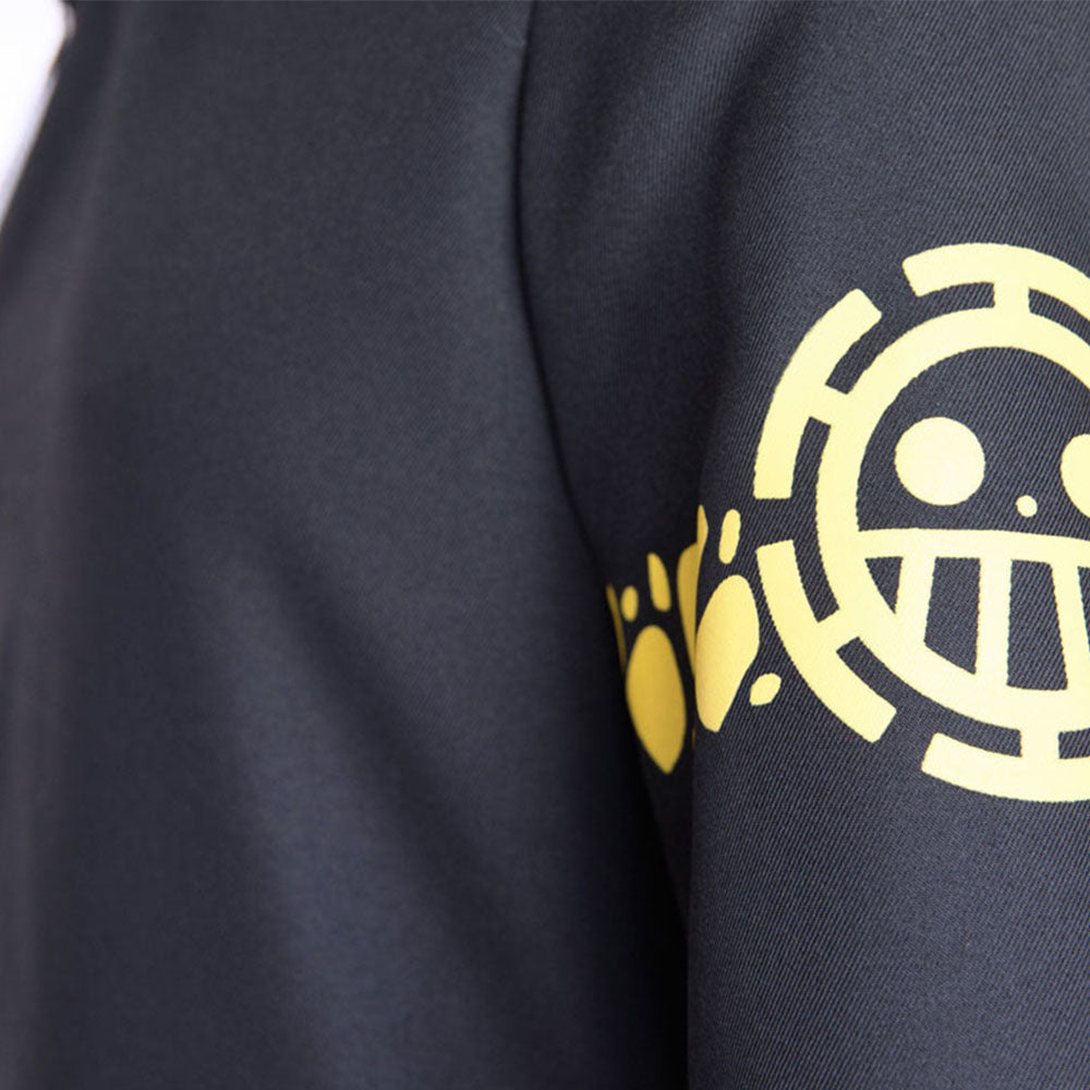 Anime One Piece Costume Trafalgar Law Cosplay Robe Cloak with Hat for Men