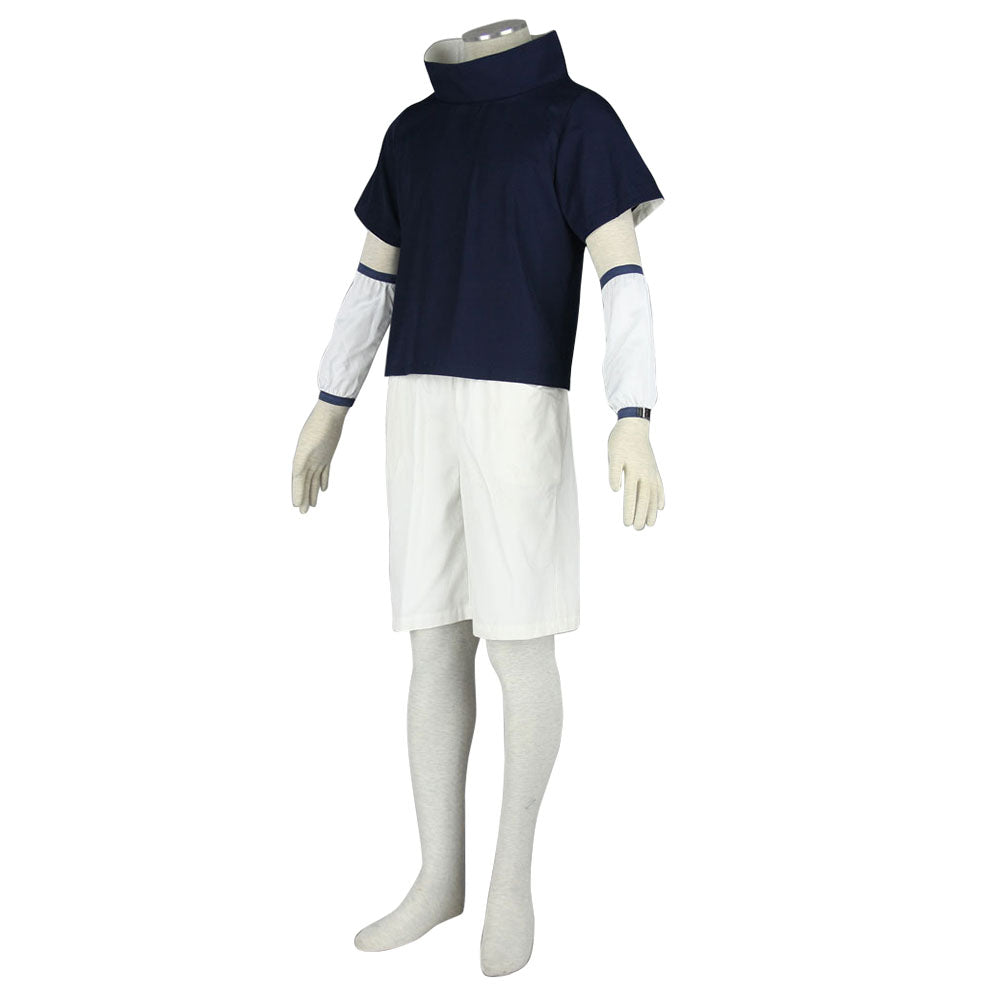 Naruto Costume Childhood Uchiha Sasuke Cosplay full Outfit for Men and Kids