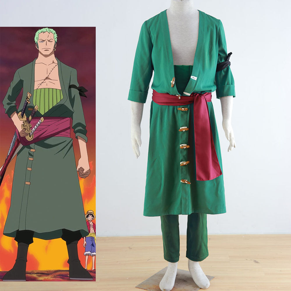 Roronoa Zoro Cosplay Set for Men and Kids One Piece Costume