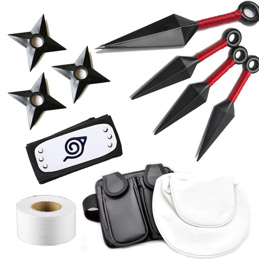 Naruto Costume Konohagakure Ninja Kakashi Naruto Sasuke Cosplay Full Weapon Accessories