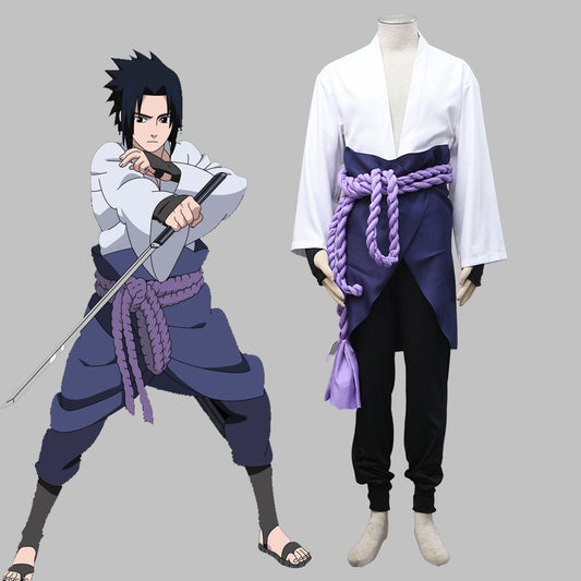 Naruto Shippuden Costume Uchiha Sasuke Cosplay full Outfit for Men and Kids