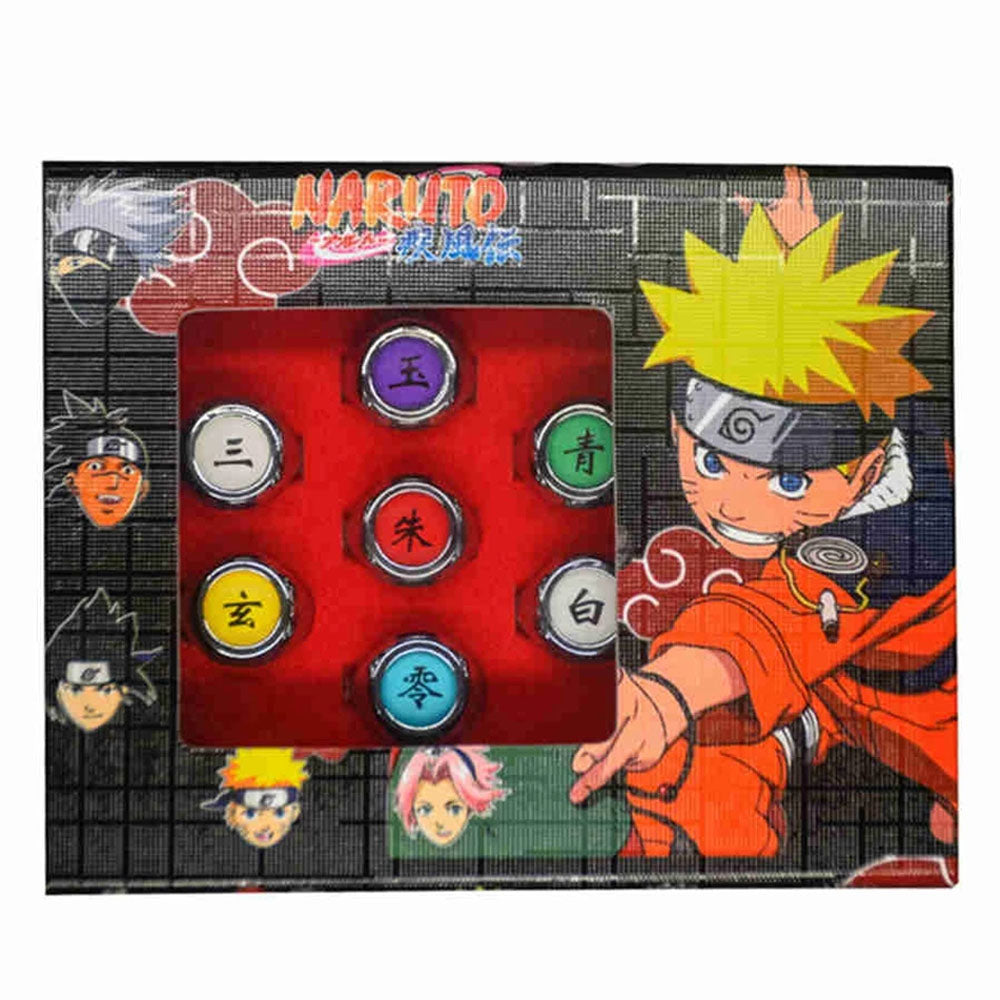 Naruto Costume Accessories 10 Akatsuki Members Cosplay Rings with Box Itachi Obito Cosplay