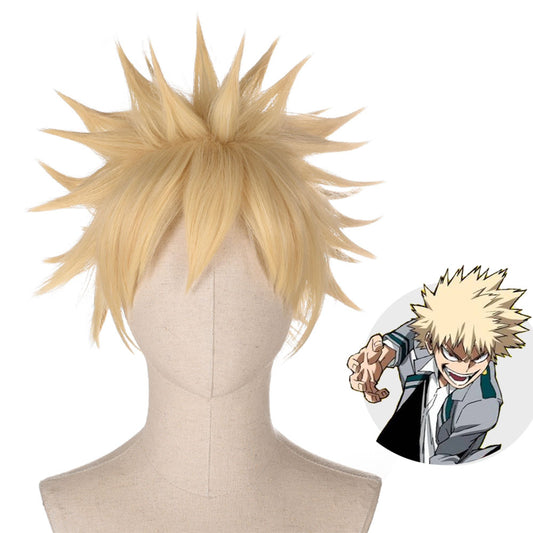 Anime My Hero Academia Bakugou Katsuki Cosplay Wig Heat Resistant Sythentic Hair