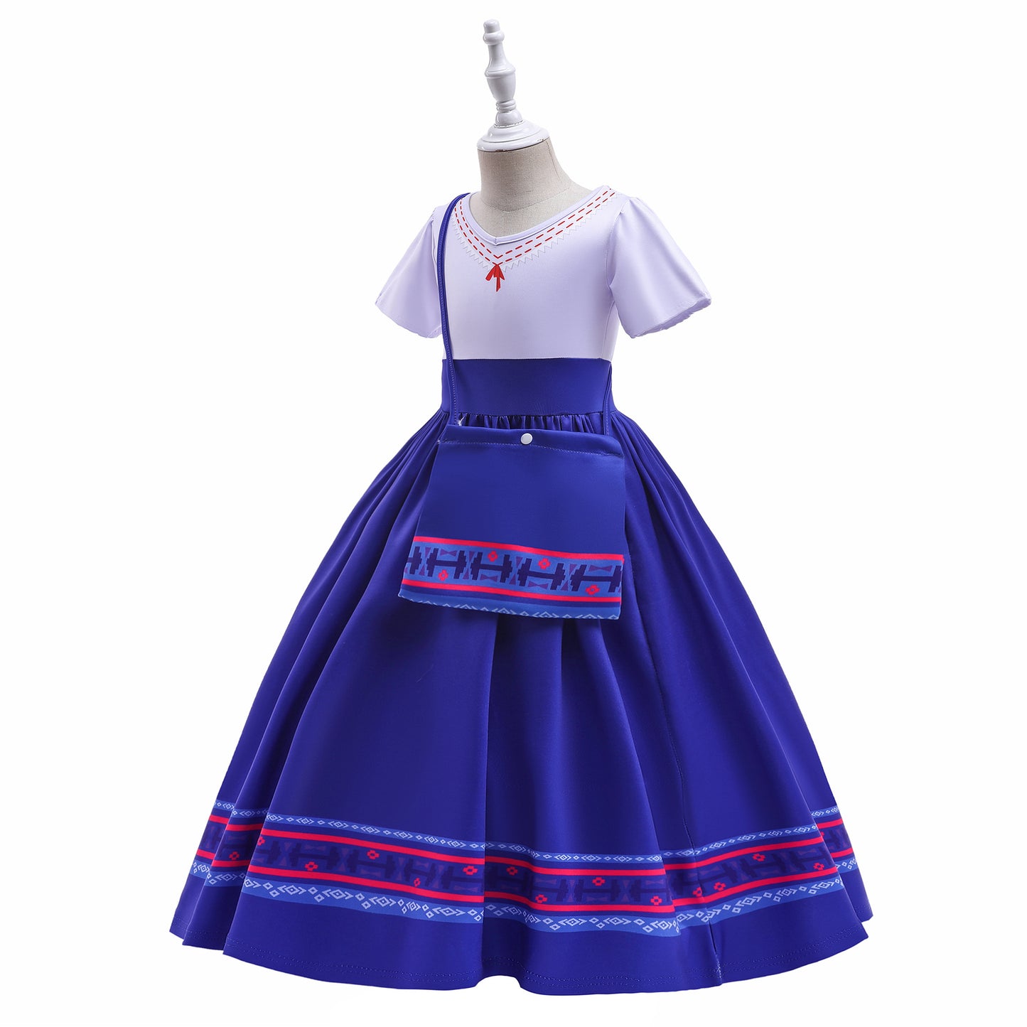 Kids Encanto Costume Luisa Cosplay Girls Birthday Princess Fancy Dress with Bag